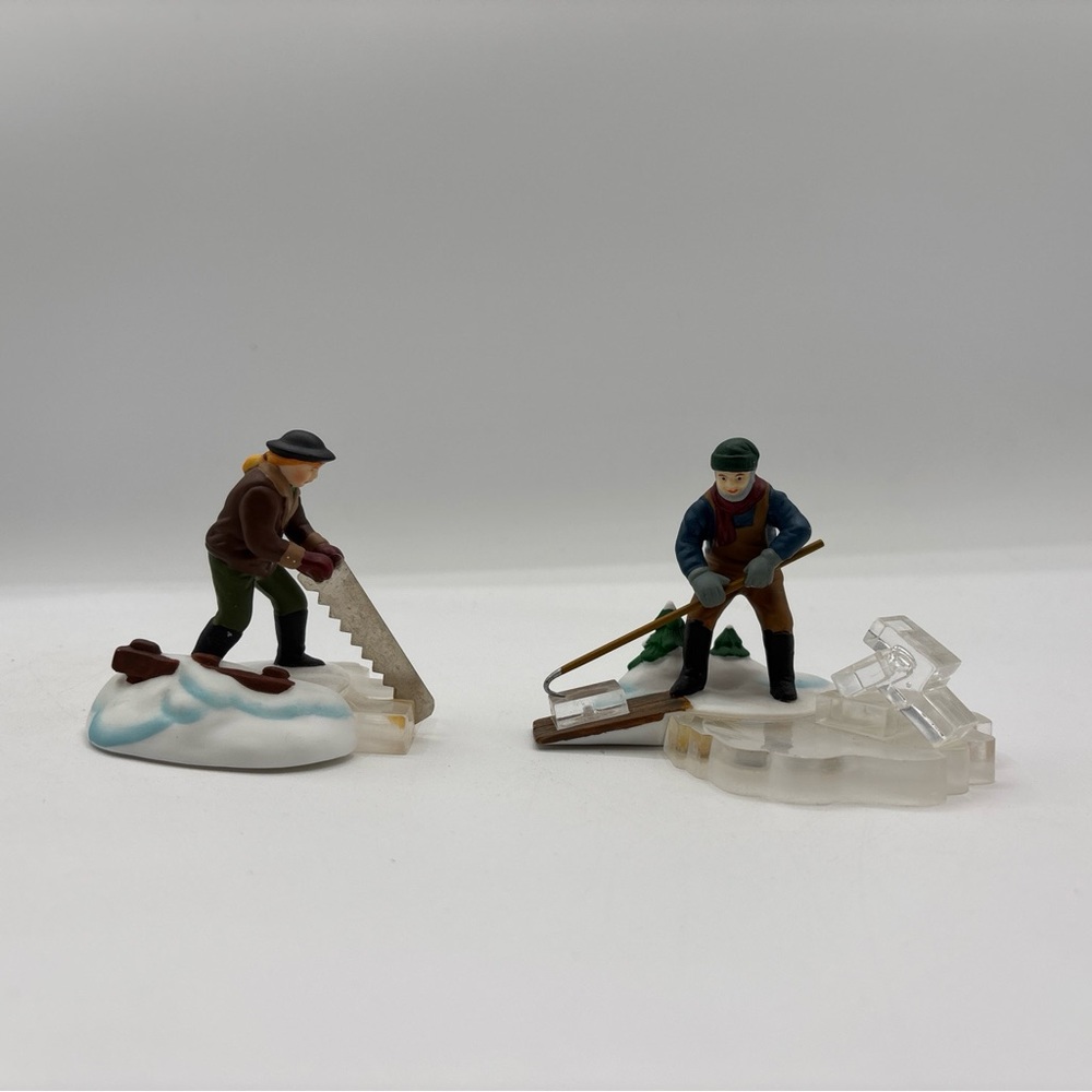 Departmentβ 56 Heritage Village Blue Star Ice Harvesters Set Of 2 5650-2 Vintage